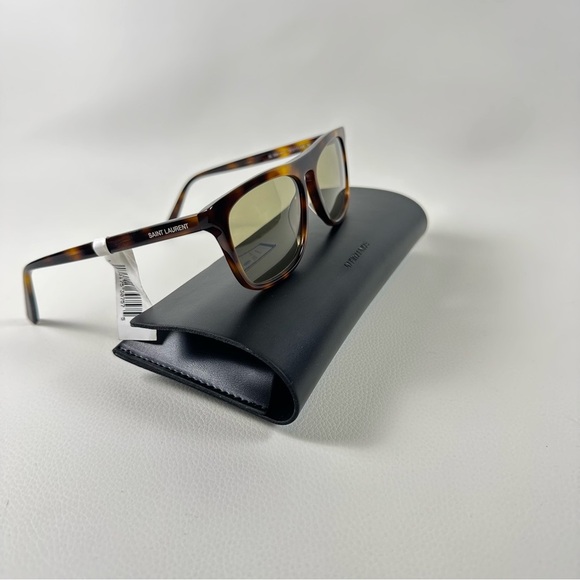 New Saint Laurent Havana Tortoise Shell Sunglasses - Picture 3 of 10